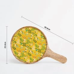 Chumbakdesign Country Cheese Platter - Farm Garden,Yellow,Round, 16” X 10” Dining & Kitchen