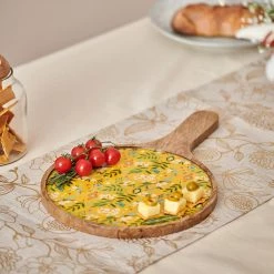Chumbakdesign Country Cheese Platter - Farm Garden,Yellow,Round, 16” X 10” Dining & Kitchen