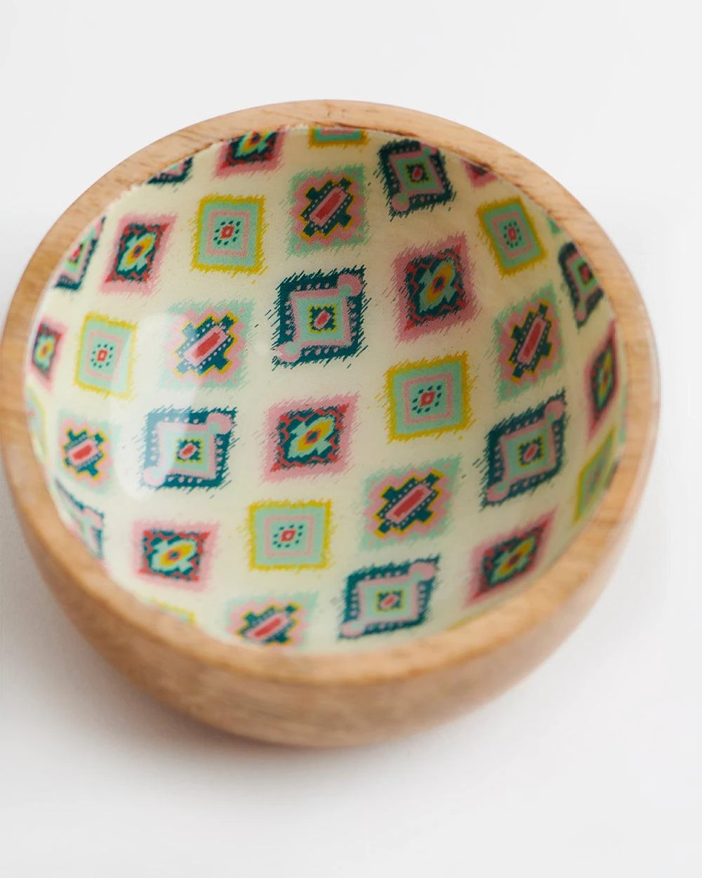 Chumbakdesign Country Wooden Snack Bowls -Ikkat, Set Of 2, 4” X 1.5” Dining & Kitchen 5 Chumbakdesign Country Wooden Snack Bowls -Ikkat, Set Of 2, 4” X 1.5” Dining & Kitchen