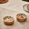Chumbakdesign Country Wooden Snack Bowls -Ikkat, Set Of 2, 4” X 1.5” Dining & Kitchen