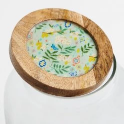 Chumbakdesign Dining & Kitchen Country Glass Jar With Wooden Lid Farm Garden, Green, 5X5X6” 8 Chumbakdesign Dining & Kitchen Country Glass Jar With Wooden Lid Farm Garden, Green, 5X5X6”