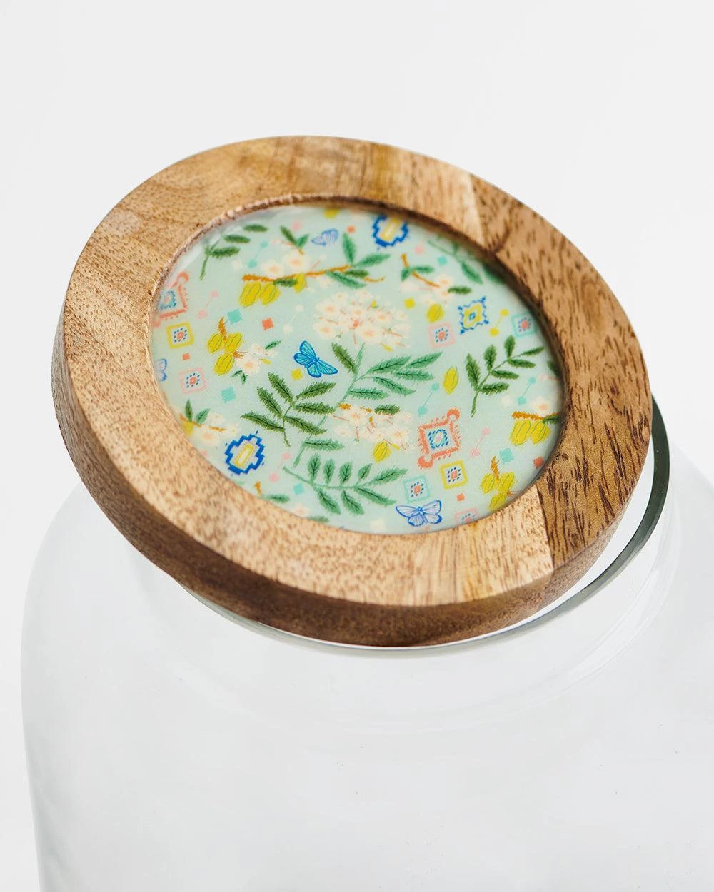 Chumbakdesign Dining & Kitchen Country Glass Jar With Wooden Lid Farm Garden, Green, 5X5X6” 5 Chumbakdesign Dining & Kitchen Country Glass Jar With Wooden Lid Farm Garden, Green, 5X5X6”