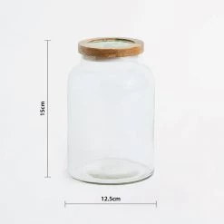 Chumbakdesign Dining & Kitchen Country Glass Jar With Wooden Lid Farm Garden, Green, 5X5X6” 9 Chumbakdesign Dining & Kitchen Country Glass Jar With Wooden Lid Farm Garden, Green, 5X5X6”