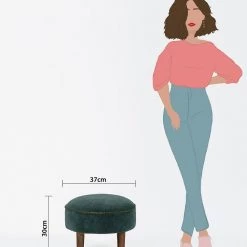 Chumbakdesign Begum Foot Rest Velvet - Dark Green