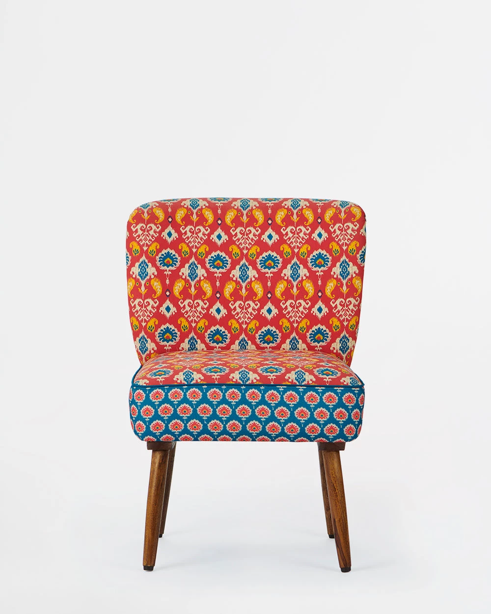 Chumbakdesign Vanity Chair- Red & Blue Ikkat 4 Chumbakdesign Vanity Chair- Red & Blue Ikkat
