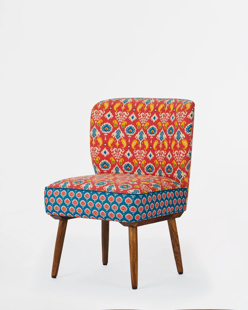 Chumbakdesign Vanity Chair- Red & Blue Ikkat 5 Chumbakdesign Vanity Chair- Red & Blue Ikkat