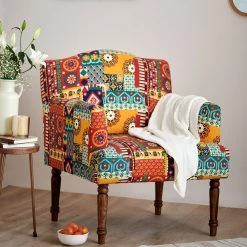 Chumbakdesign Furniture & Storage Nawab Arm Chair-Floral Swirls