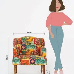 Chumbakdesign Furniture & Storage Nawab Arm Chair-Floral Swirls