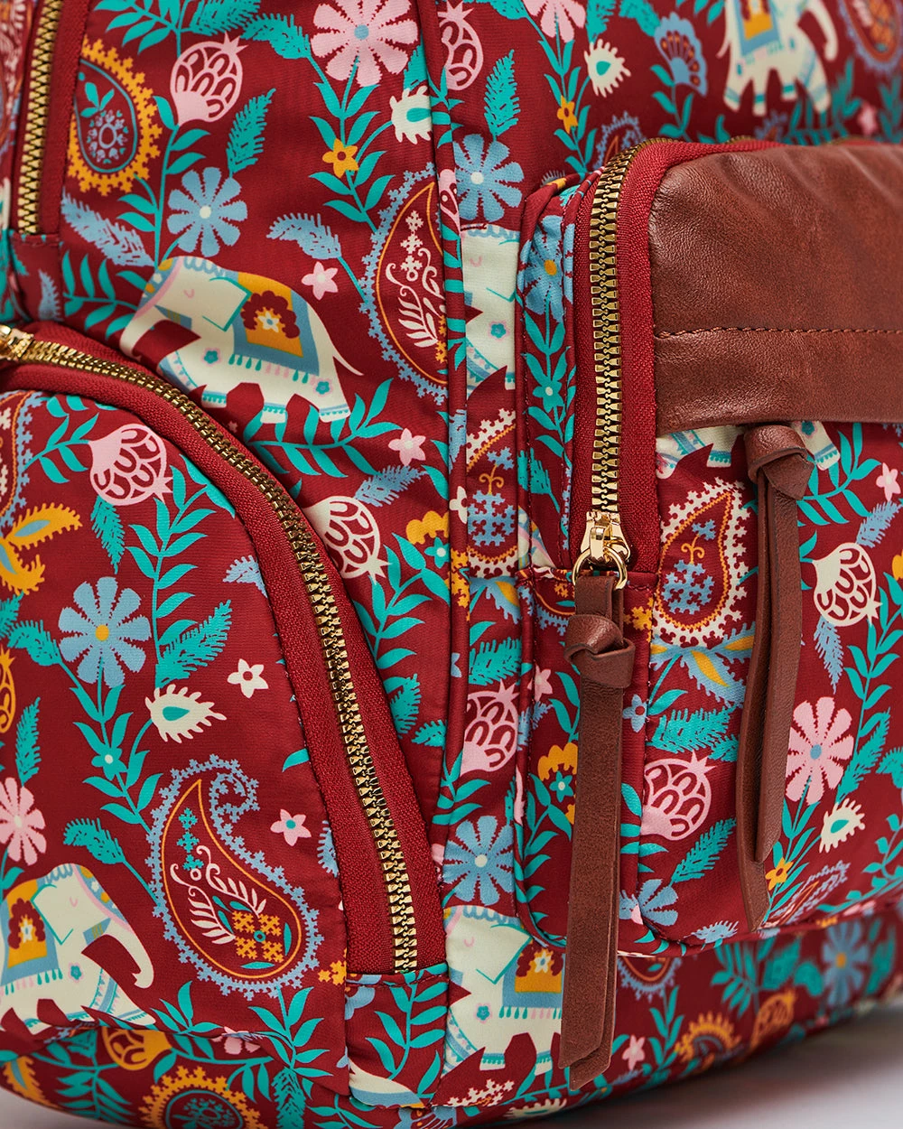 Chumbakdesign Bags & Accessories India Boho Paisley, Backpack-Red 6 Chumbakdesign Bags & Accessories India Boho Paisley, Backpack-Red