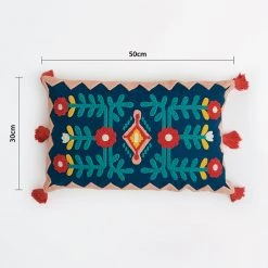 Chumbakdesign Moroccan Mirror Work Cushion Cover- 30cms X 50cms 11 Chumbakdesign Moroccan Mirror Work Cushion Cover- 30cms X 50cms