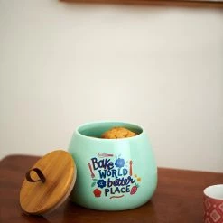 Chumbakdesign Bake The World Better Place Mint Mason Jar Dining & Kitchen