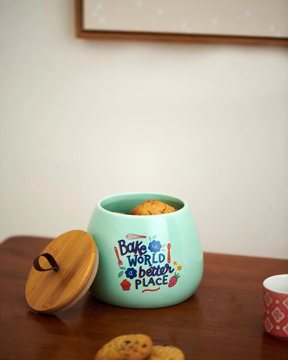 Chumbakdesign Bake The World Better Place Mint Mason Jar Dining & Kitchen 3 Chumbakdesign Bake The World Better Place Mint Mason Jar Dining & Kitchen