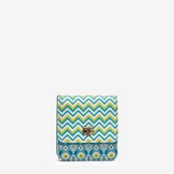 Chumbakdesign Bags & Accessories Ikkat Chevron Wallet - Blue