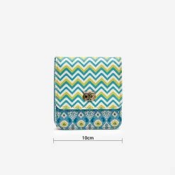 Chumbakdesign Bags & Accessories Ikkat Chevron Wallet - Blue