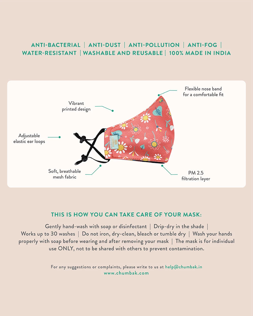 Chumbakdesign ‘The Brighter Side’ Face Mask Set Of 3 | For Kids | Washable & Reusable Chumbak Beauty 7 Chumbakdesign ‘The Brighter Side’ Face Mask Set Of 3 | For Kids | Washable & Reusable Chumbak Beauty