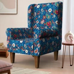 Chumbakdesign Begum Wing Chair - India Paisleys Blue Furniture & Storage