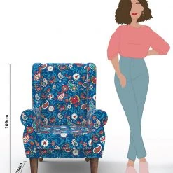 Chumbakdesign Begum Wing Chair - India Paisleys Blue Furniture & Storage
