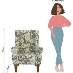 Chumbakdesign Begum Wing Chair - Grey's Garden