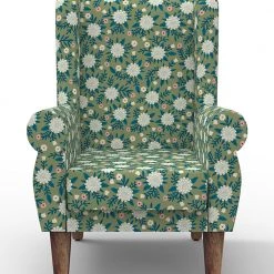 Chumbakdesign Begum Wing Chair - Spring Marigold Green Furniture & Storage