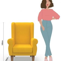 Chumbakdesign Furniture & Storage Begum Wing Chair - Sahara Mustard