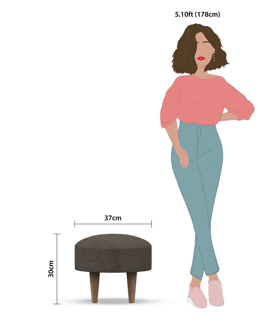 Chumbakdesign Furniture & Storage Begum Foot Rest -Brown Coal 9 Chumbakdesign Furniture & Storage Begum Foot Rest -Brown Coal