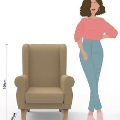 Chumbakdesign Begum Wing Chair - Plain