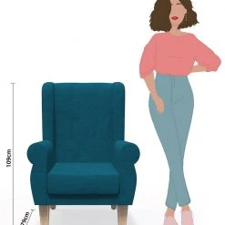 Chumbakdesign Begum Wing Chair - Plain