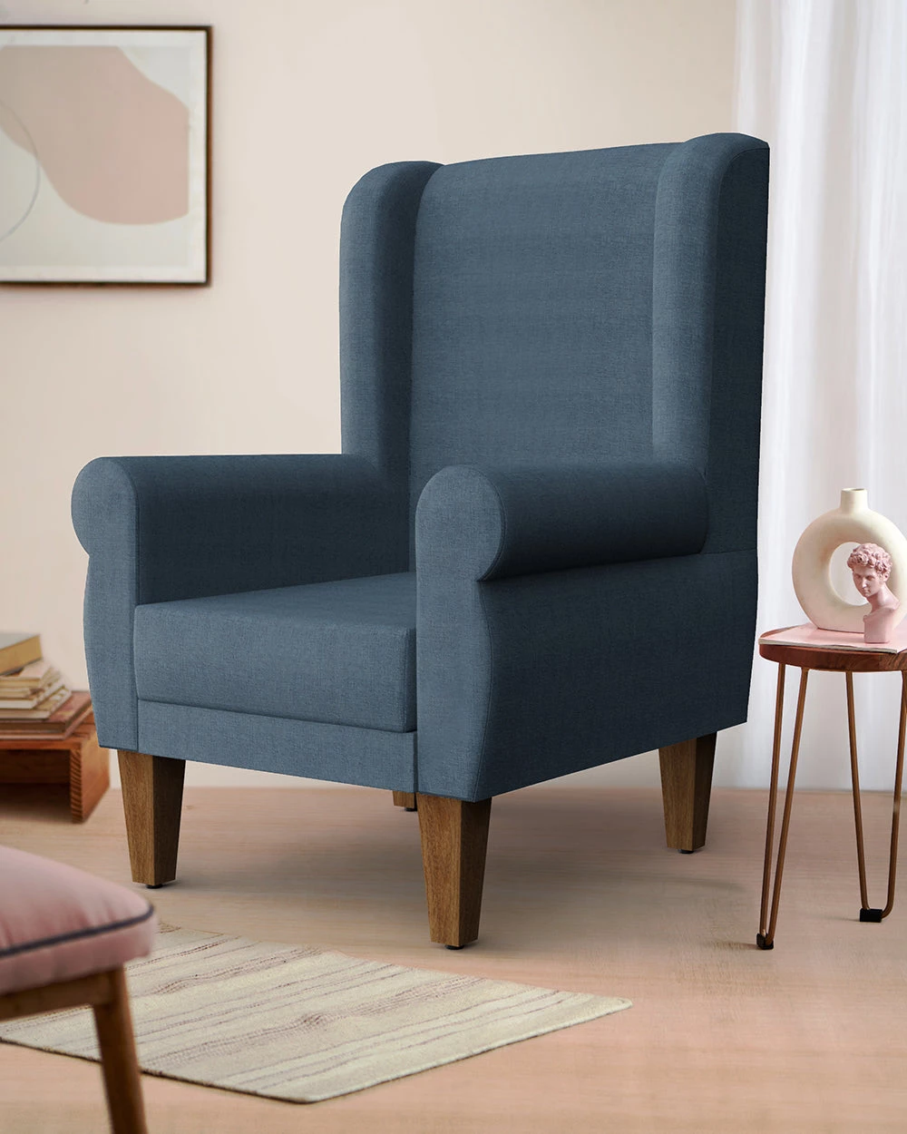 Chumbakdesign Begum Wing Chair - Sailor Blue 3 Chumbakdesign Begum Wing Chair - Sailor Blue