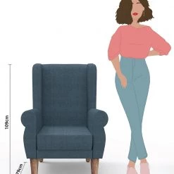 Chumbakdesign Begum Wing Chair - Plain