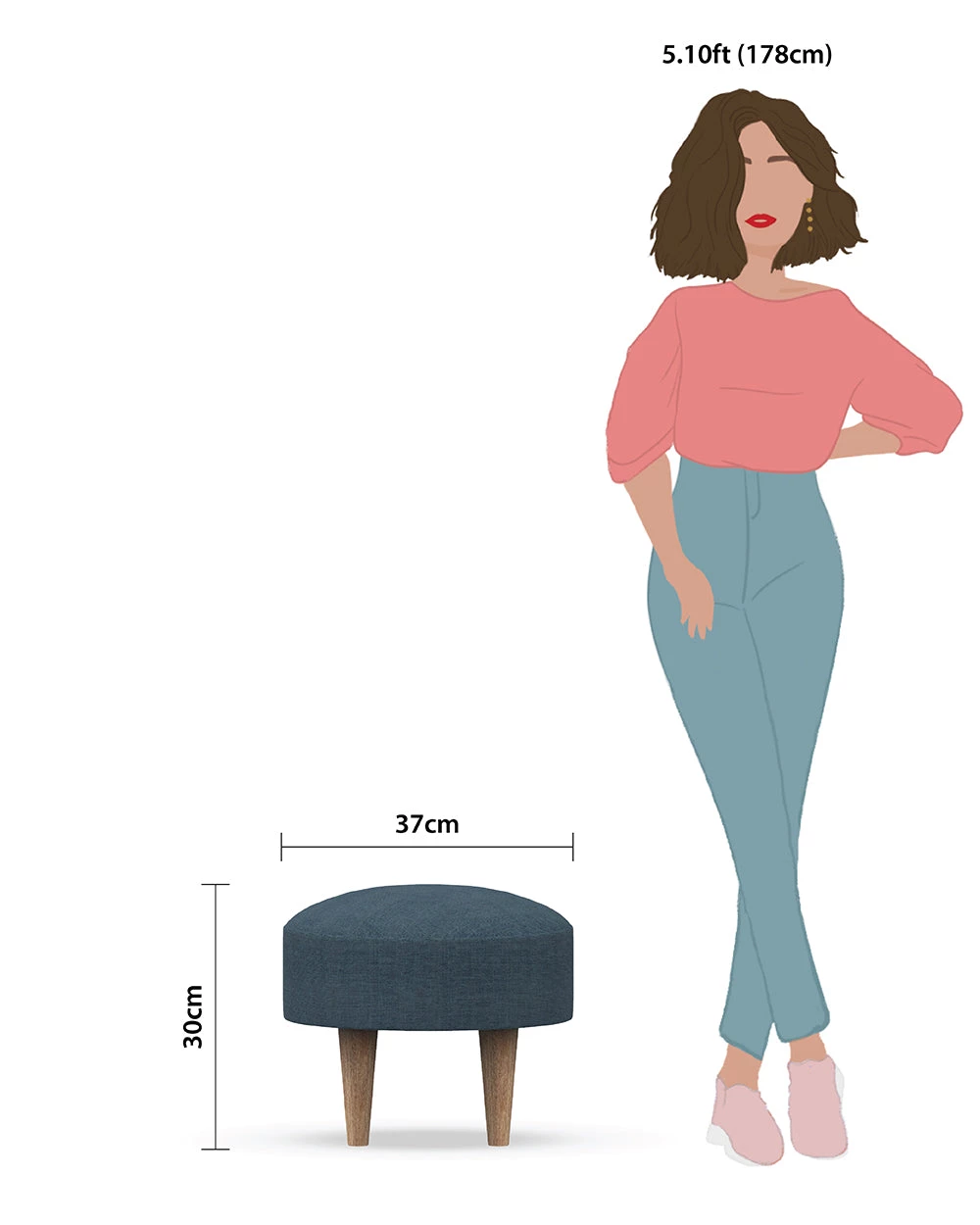 Chumbakdesign Begum Foot Rest -Sailor Blue 9 Chumbakdesign Begum Foot Rest -Sailor Blue