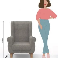 Chumbakdesign Begum Wing Chair - Plain