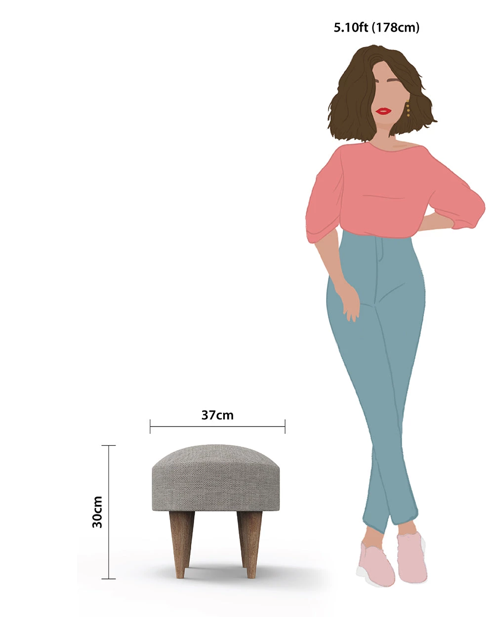 Chumbakdesign Furniture & Storage Begum Foot Rest -Bangalore Grey 8 Chumbakdesign Furniture & Storage Begum Foot Rest -Bangalore Grey