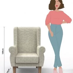 Chumbakdesign Begum Wing Chair - Plain