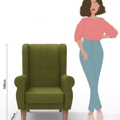 Chumbakdesign Begum Wing Chair -Savanna Green