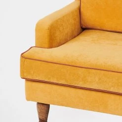 Chumbakdesign Nawaab Couch - 3 Seater, Velvet Mustard