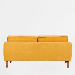 Chumbakdesign Nawaab Couch - 3 Seater, Velvet Mustard