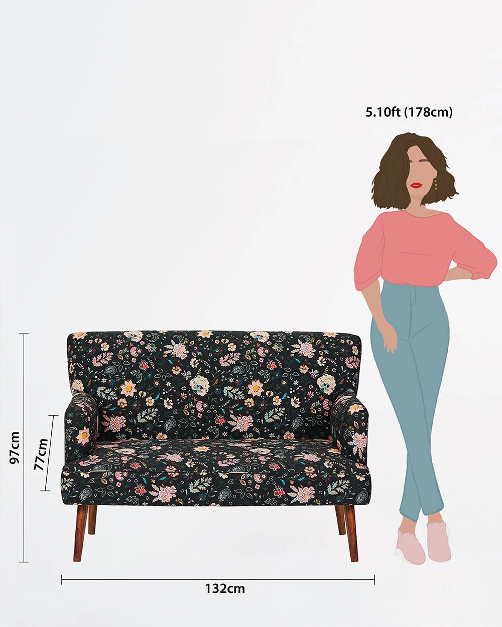 Chumbakdesign Memsaab Loveseat-2 Seater, Bohemian Paisley 8 Chumbakdesign Memsaab Loveseat-2 Seater, Bohemian Paisley