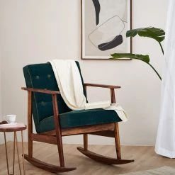Chumbakdesign Memsaab Rocking Chair Velvet-Dark Green Furniture & Storage