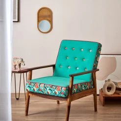 Chumbakdesign Memsaab Arm Chair - Tuffted Teal Furniture & Storage