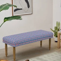 Chumbakdesign Furniture & Storage Nawaab Bench - Blue Ikkat