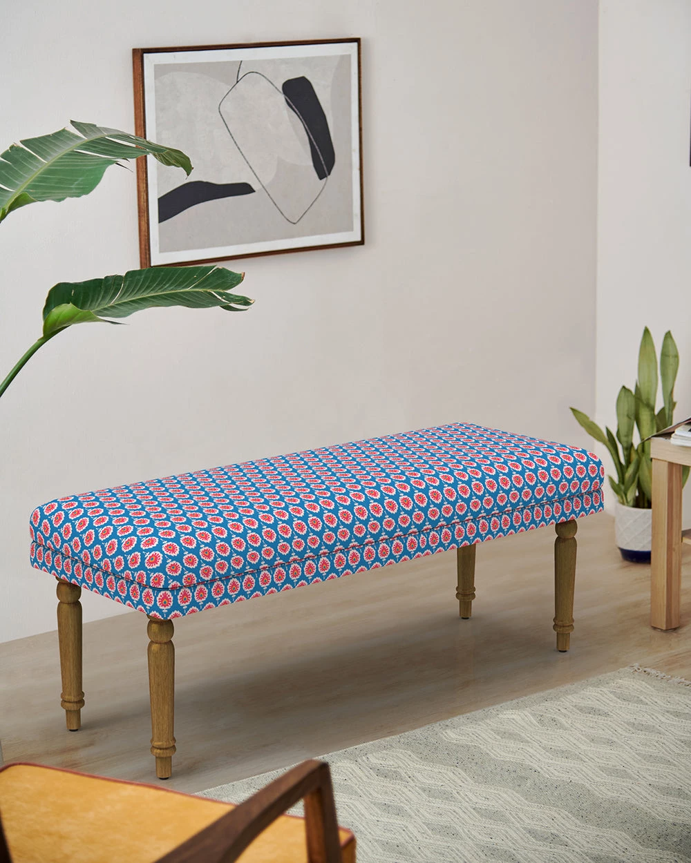 Chumbakdesign Furniture & Storage Nawaab Bench - Blue Ikkat 3 Chumbakdesign Furniture & Storage Nawaab Bench - Blue Ikkat