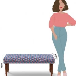 Chumbakdesign Furniture & Storage Nawaab Bench - Blue Ikkat 14 Chumbakdesign Furniture & Storage Nawaab Bench - Blue Ikkat