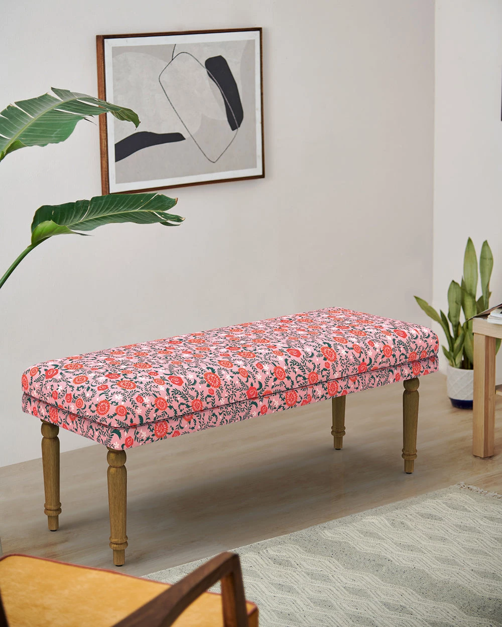 Chumbakdesign Furniture & Storage Nawaab Bench - Earthy Floral 3 Chumbakdesign Furniture & Storage Nawaab Bench - Earthy Floral