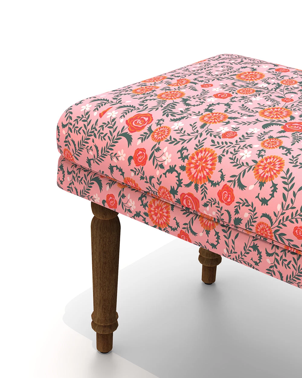 Chumbakdesign Furniture & Storage Nawaab Bench - Earthy Floral 4 Chumbakdesign Furniture & Storage Nawaab Bench - Earthy Floral