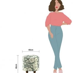 Chumbakdesign Furniture & Storage French Pouffe - Grey's Garden 12 Chumbakdesign Furniture & Storage French Pouffe - Grey's Garden