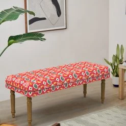Chumbakdesign Furniture & Storage Nawaab Bench - Red Ikkat