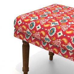 Chumbakdesign Furniture & Storage Nawaab Bench - Red Ikkat
