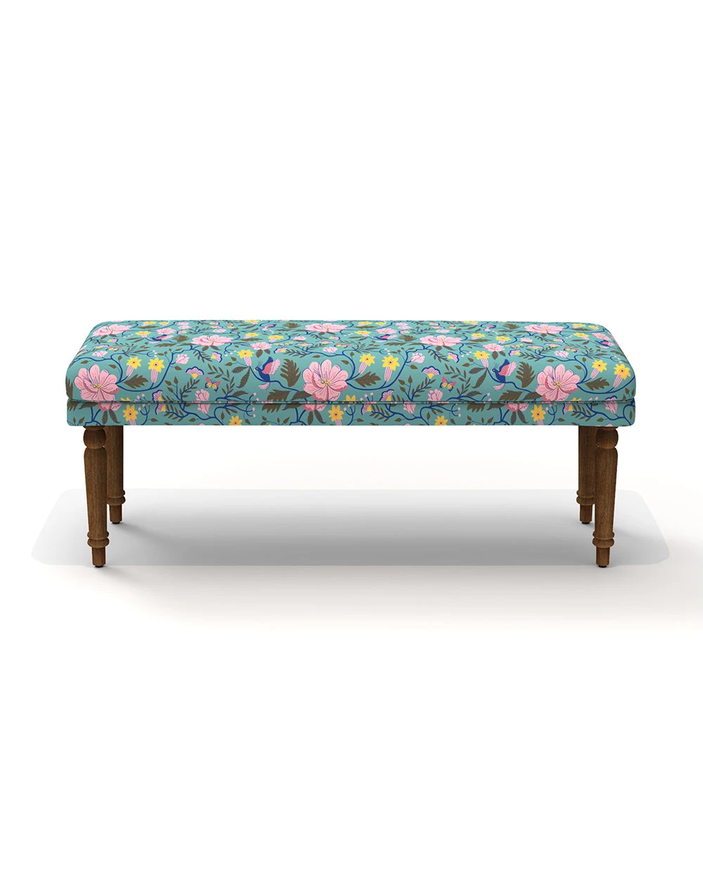 Chumbakdesign Nawaab Bench - Spring Bloom Teal Furniture & Storage 5 Chumbakdesign Nawaab Bench - Spring Bloom Teal Furniture & Storage