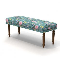 Chumbakdesign Nawaab Bench - Spring Bloom Teal Furniture & Storage 12 Chumbakdesign Nawaab Bench - Spring Bloom Teal Furniture & Storage