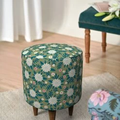 Chumbakdesign Furniture & Storage French Pouffe - Spring Marigold Green
